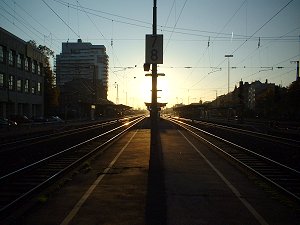 Sonnenaufgang am Fürther Hauptbahnhof