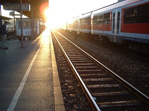 Sonnenaufgang am Fürther Hauptbahnhof