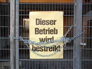 bestreiktes AEG-Werk in Nürnberg