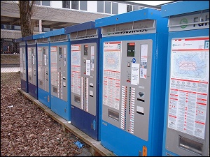 Ausgemusterte Fahrkarten-Automaten des MVV