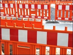 Baustellen-Absperrungen in der Fürther Innenstadt Baustellen-Absperrungen in der Fürther Innenstadt