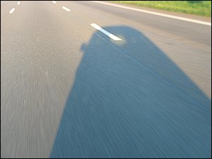 Renngurke-Schatten auf der Autobahn