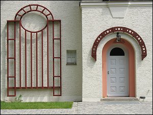 Eingang des Stadtgärtnerhauses am Stadtpark