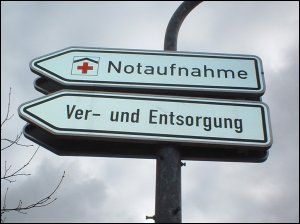 Wegweiser vor der Klinik Dr. Erler in Nürnberg Wegweiser vor der Klinik Dr. Erler in Nürnberg