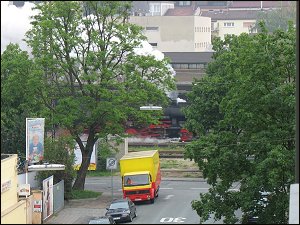 Blick vom vorderen Balkon in Richtung Karolinenstraße