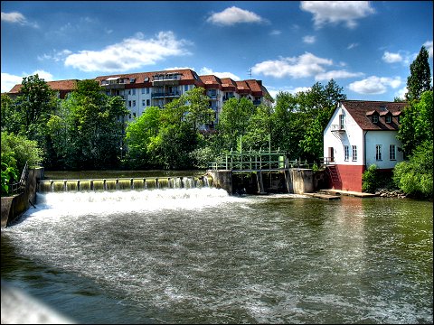 Stauwehr an der Fürther Förstermühle