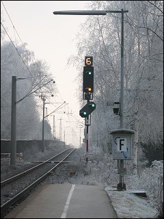 Ausfahrsignal H im Bahnhof Regensburg-Prüfening Ausfahrsignal H im Bahnhof Regensburg-Prüfening