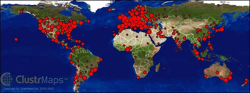 ClustrMaps-Besucherkarte von 'zonebattler's homezone'