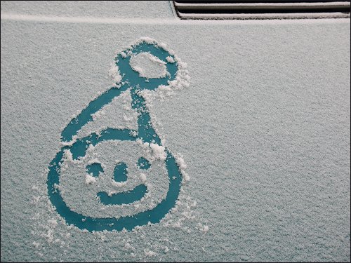 Bald wird lustigen Schnee-Malereien hoffentlich die Grundlage entzogen sein...