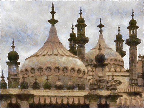 computergeneriertes 'Gemälde' des Royal Pavilion zu Brighton