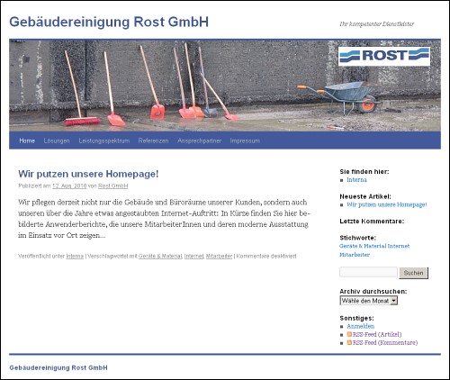 Screenshot von www.gebaeudereinigung-rost.de