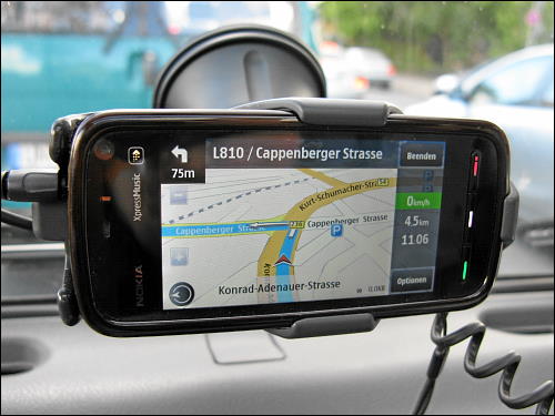 Nokia 5800 XpressMusic im Einsatz als Navigationssystem