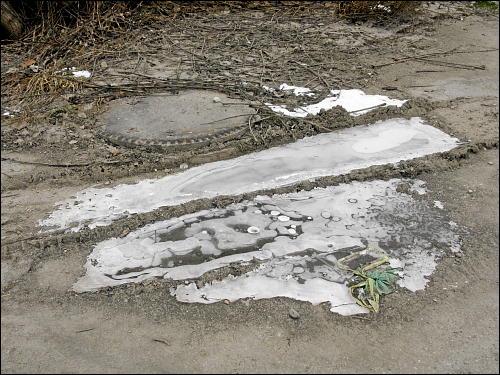 gefrorene Pfütze