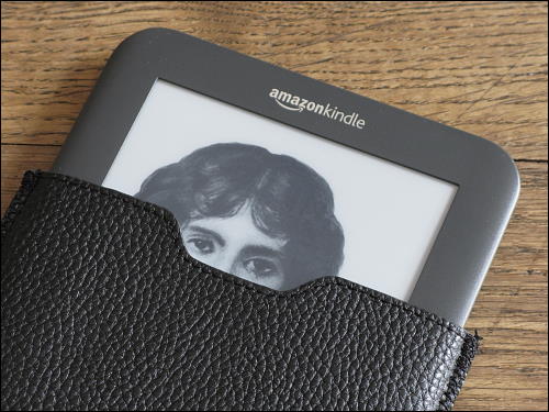 zonebattler's Kindle, aus dem Futteral lugend