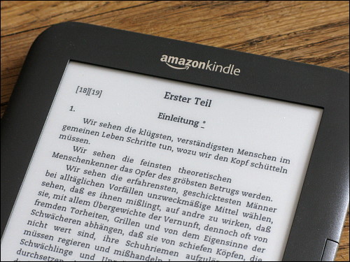 gestochen scharf und fast so gut wie Papier: das eInk-Display des Kindle