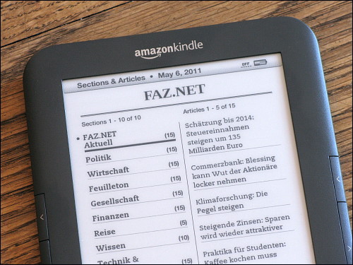 Der kostenlose Feed von FAZ.NET, aufbereitet und zum Kindle gesendet durch calibre