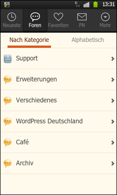 Screenshot der »Tapatalk«-App im Einsatz