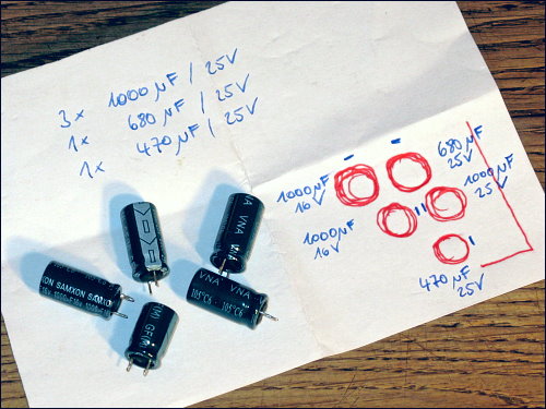 die auszutauschenden Elektrolyt-Kondensatoren