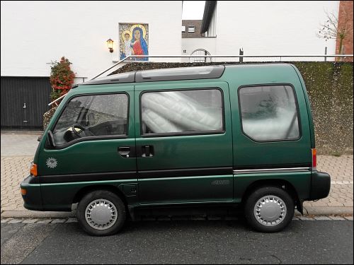 zonebattler's Subaru Libero bei einem Zwischenstopp in Cadolzburg