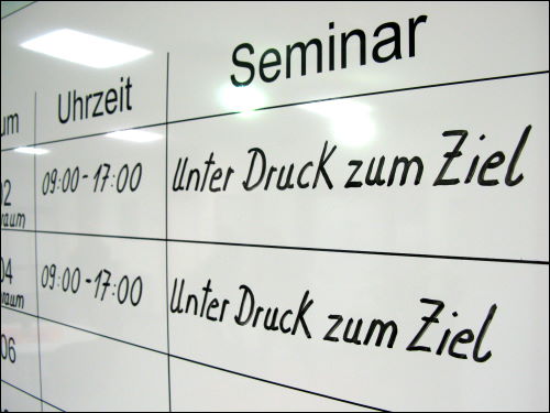 Belegungstafel im TZ Nürnberg von DB Training
