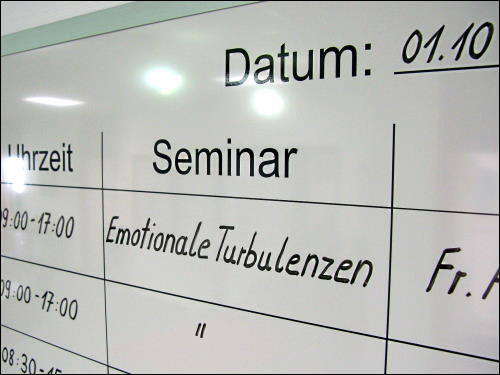 Belegungstafel im TZ Nürnberg von DB Training
