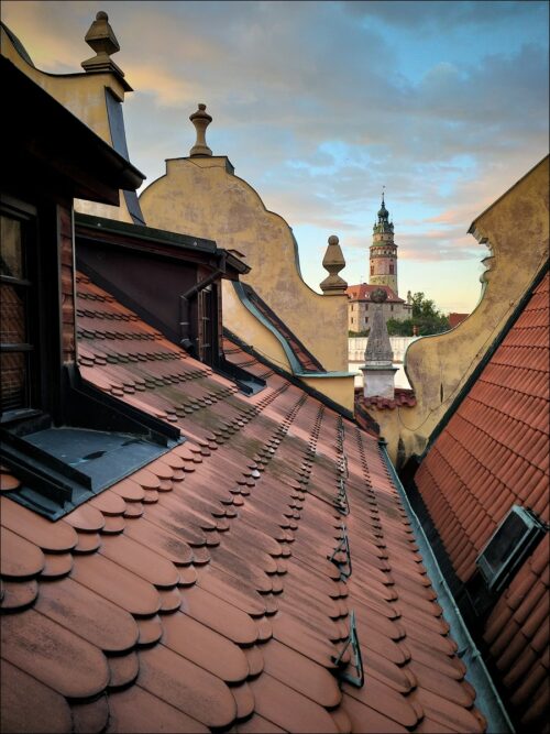 Abendlicher Ausblick in Český Krumlov