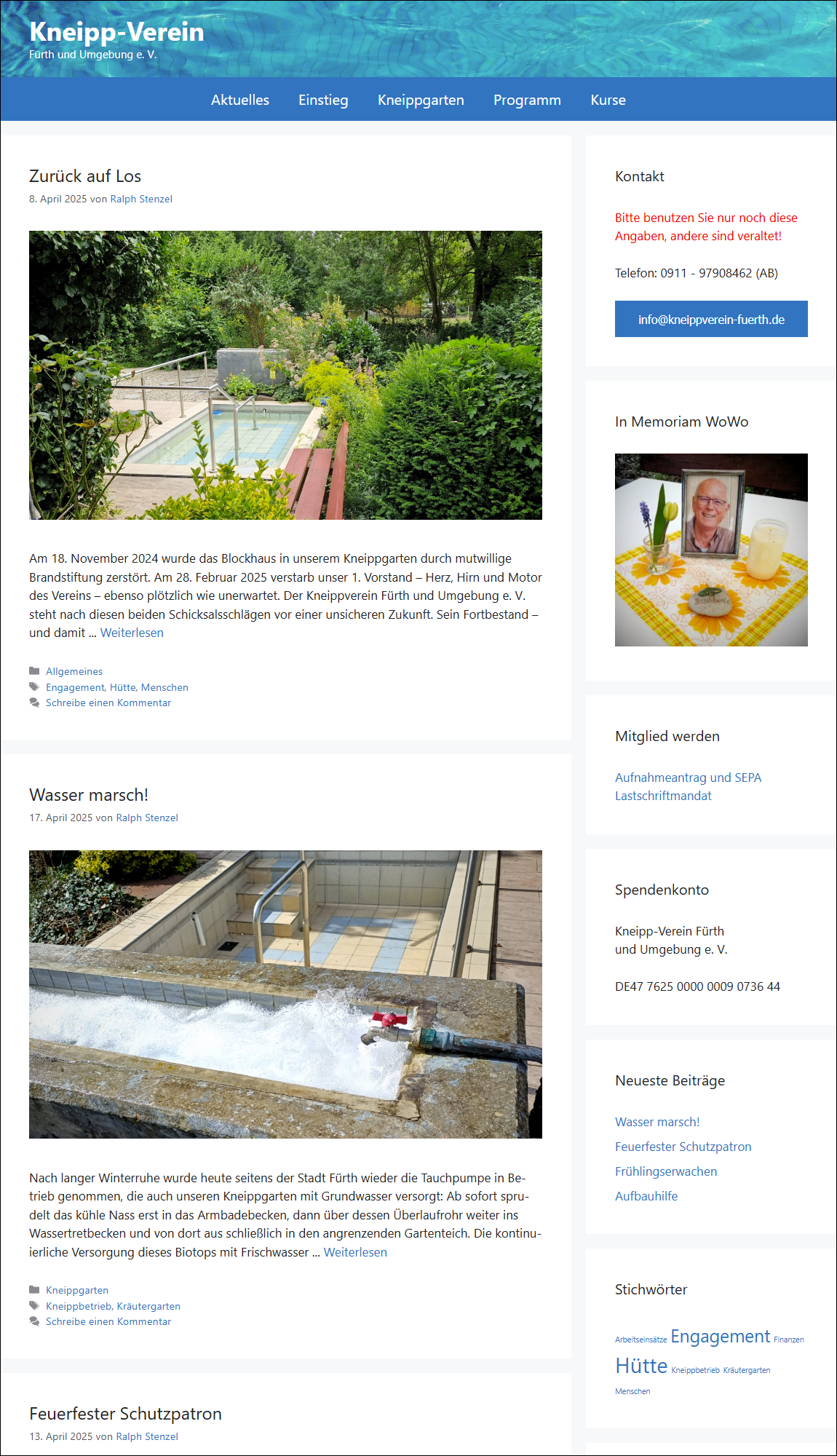 Neuer Look, neue Hoffnung: Die runderneuerte Website des Fürther Kneippvereins Neuer Look, neue Hoffnung: Die runderneuerte Website des Fürther Kneippvereins